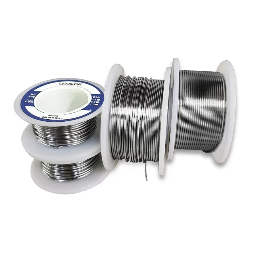 גליל חוט הלחמה עם Flux להלחמות אלקטרוניקה – בחירה בין עוביים ומשקלים – תמונת מוצר