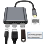 מתאם USB‑C 3‑ב‑1 עם PD 100W, HDMI 4K ו‑USB 3.0 למחשב נייד – תמונת מוצר