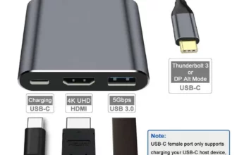 מתאם USB‑C 3‑ב‑1 עם PD 100W, HDMI 4K ו‑USB 3.0 למחשב נייד – תמונת מוצר