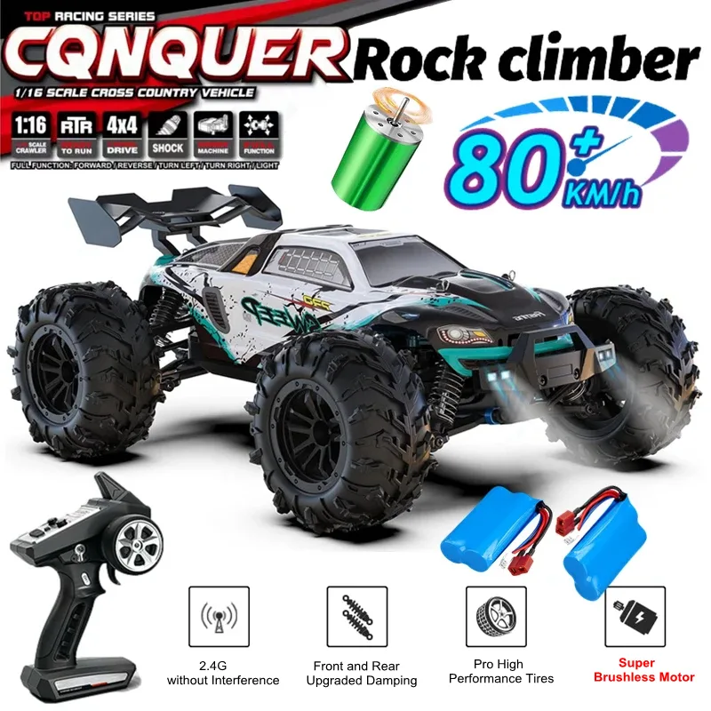 מכונית RC 4×4 עם הנעה brushless ומהירות עד 80 קמ״ש – לרכיבת שטח – תמונת מוצר 1