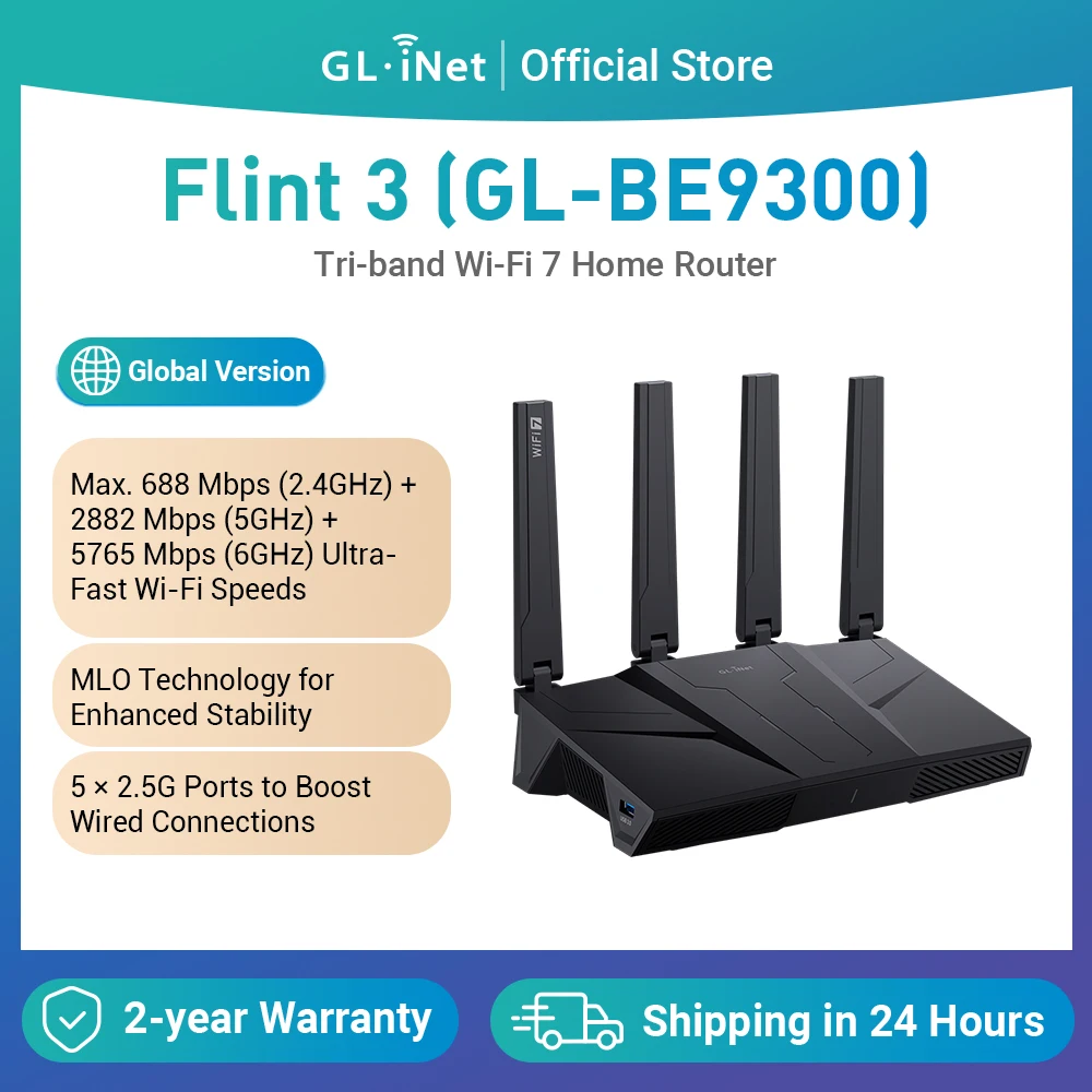 הראוטר GL.iNet Flint 3 עם WiFi 7