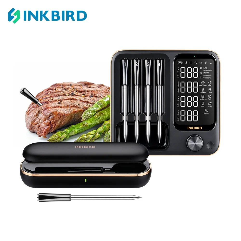 מדחום בשר INKBIRD אלחוטי עם בסיס ומסך