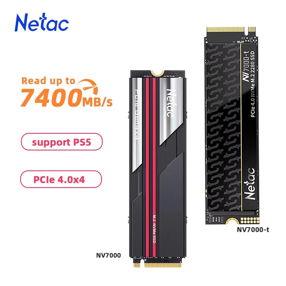 כונן ה-SSD Netac NV7000 בגרסה עם צלעות קירור ובלעדיהן