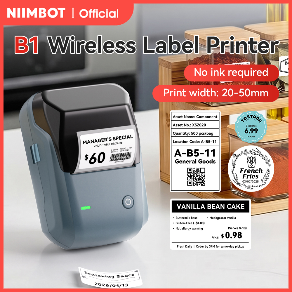 מדפסת התוויות Niimbot B1 מדפיסה מדבקה